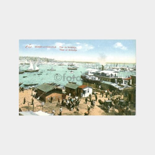 İstanbul Sirkeci İskelesi Reprodüksiyon Kartpostal