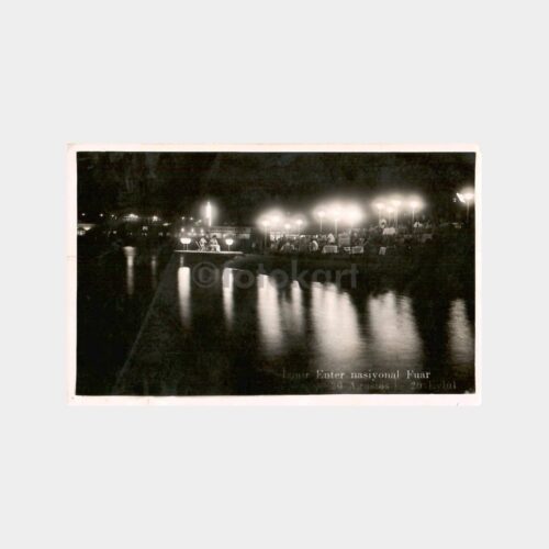 1940 İzmir Fuarı Gece Görünüş Damgalı Fotoğraf