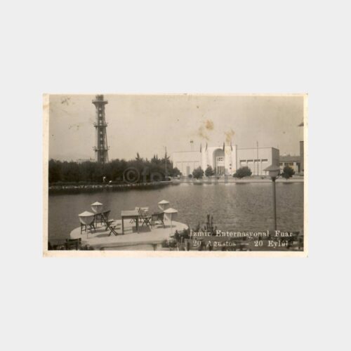 1930 İzmir Fuarı Paraşüt Kulesi Fotokart
