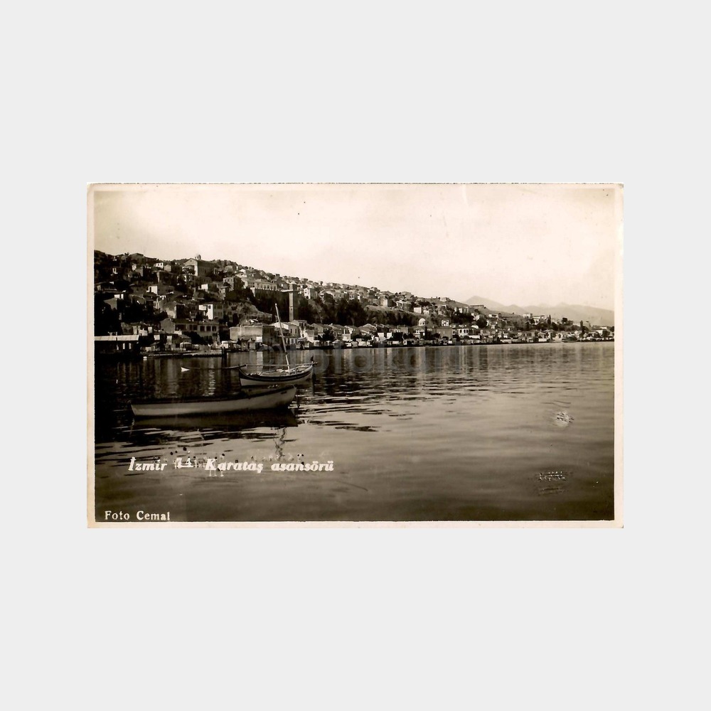 1930 İzmir Karataş Asansörü Görünüş Fotokart