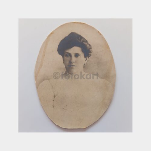 1900 Kadın Portre Oval Fotoğraf