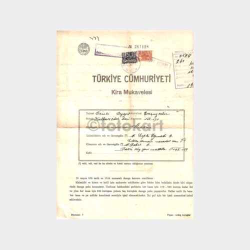 1931 Kira Kontratı (Nadir)