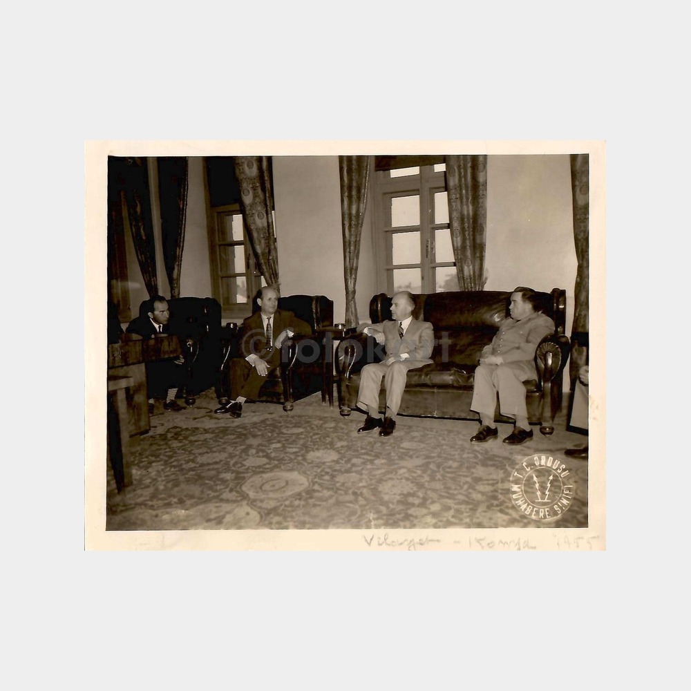 1955 Konya Askeri Yabancı Misafir Ziyareti 4 Adet Fotoğraf