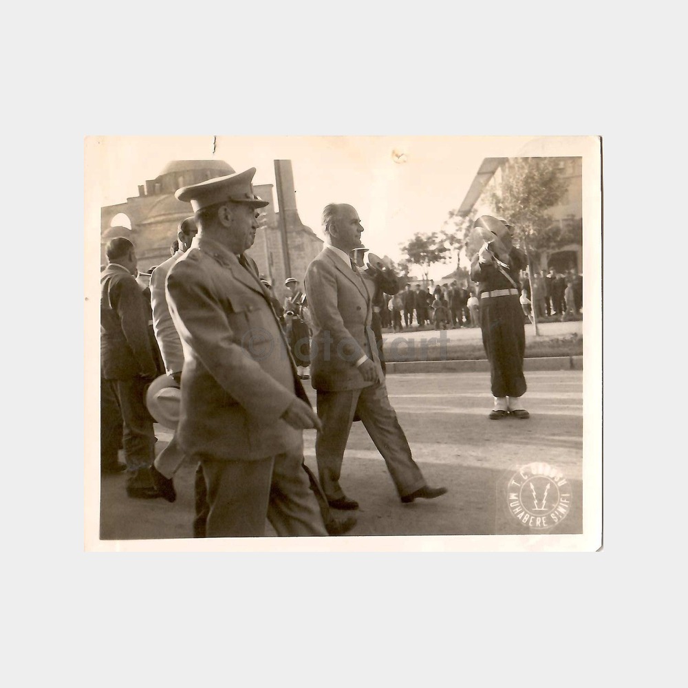 1955 Konya Askeri Yabancı Misafir Ziyareti 4 Adet Fotoğraf - Görsel 2