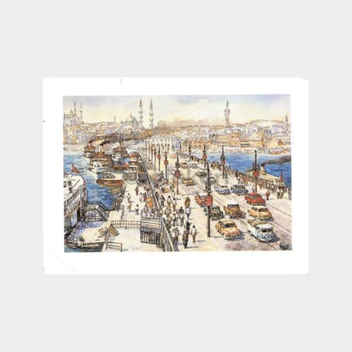 Ressam Kenan Çizer - Galata Köprüsü Tablo Tebrik Kartı