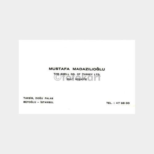 1955 Shell Co. Mali Müşavir Kartvizit