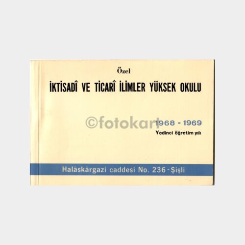 1968-1969 Şişli İktisadi Tic. İlim Akademisi Kitapçık