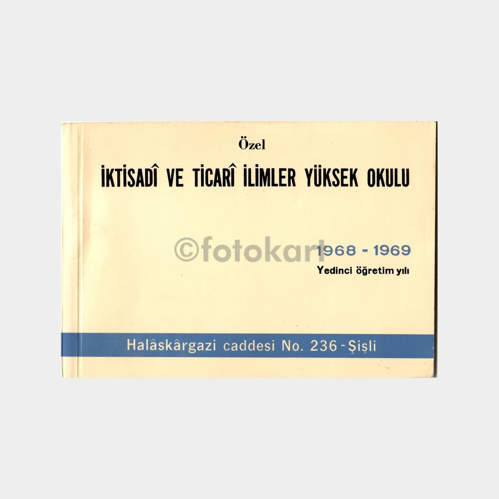 1968-1969 Şişli İktisadi Tic. İlim Akademisi Kitapçık