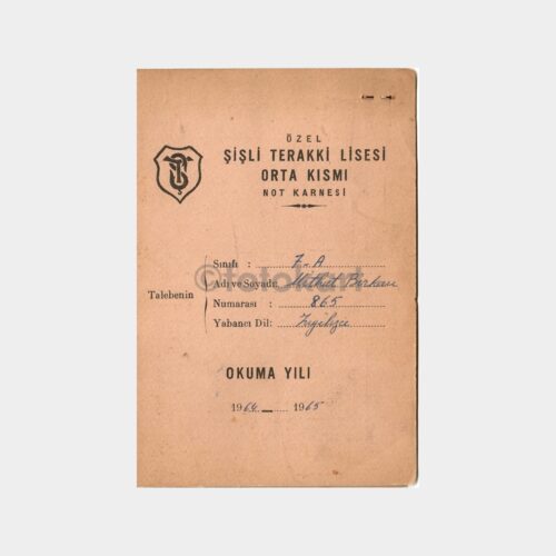 1964 Şişli Terakki Lisesi Karnesi