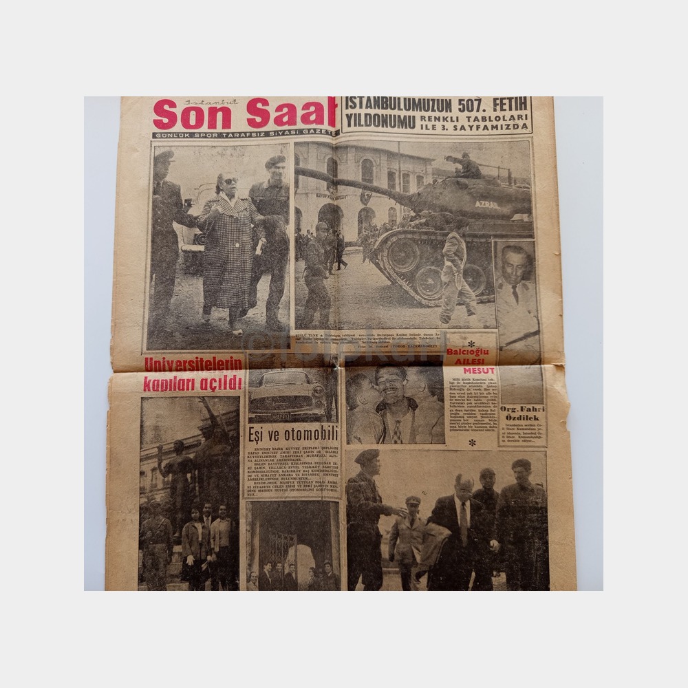 1960 Son Saat Gazetesi- Fatih Fetih, 27 Mayıs Resim - Görsel 3