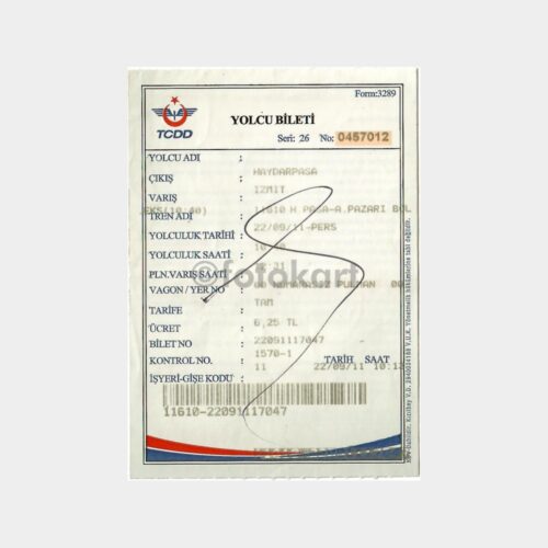 2011 T.C.D.D. Tren Yolcu Bileti