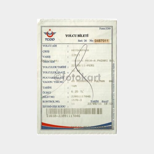 2011 T.C.D.D. Tren Yolcu Bileti