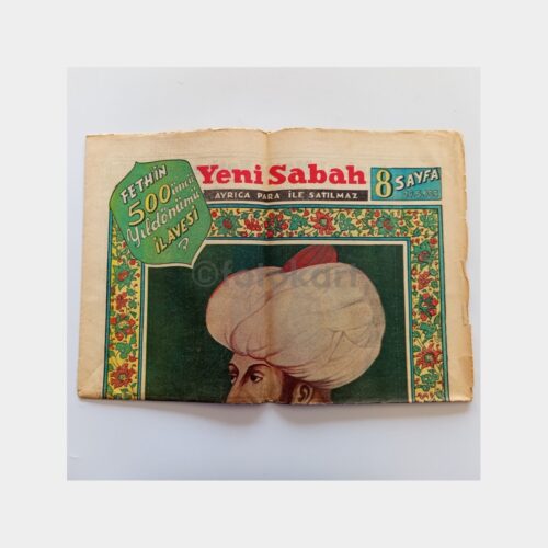 1953 Yeni Sabah Gazetesi- Fatih Fetih 500 Yıl Eki