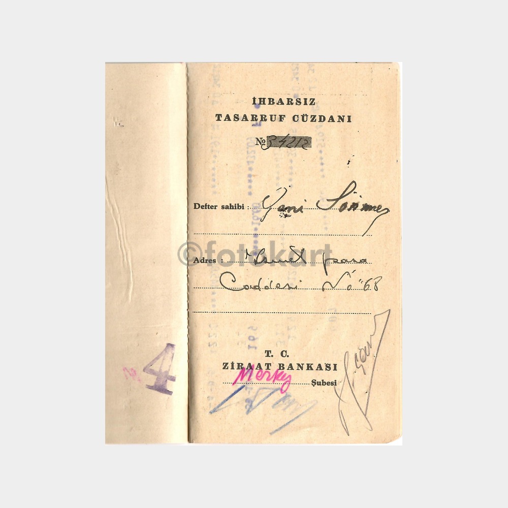 1948 Ziraat Bankası Ankara Merkez Şb. Hesap Cüzdanı - Görsel 2