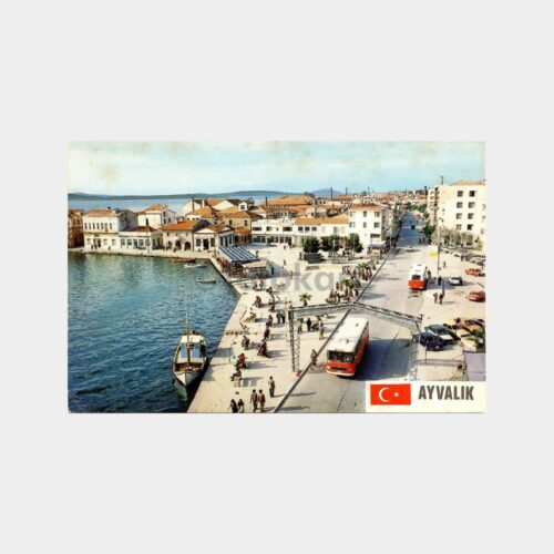 Ayvalık Sahili ve Atatürk Heykeli Kartpostal