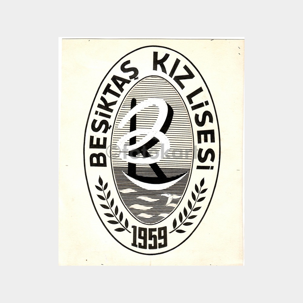 Beşiktaş Kız Lisesi Amblemi Karton Üzerine Çizim