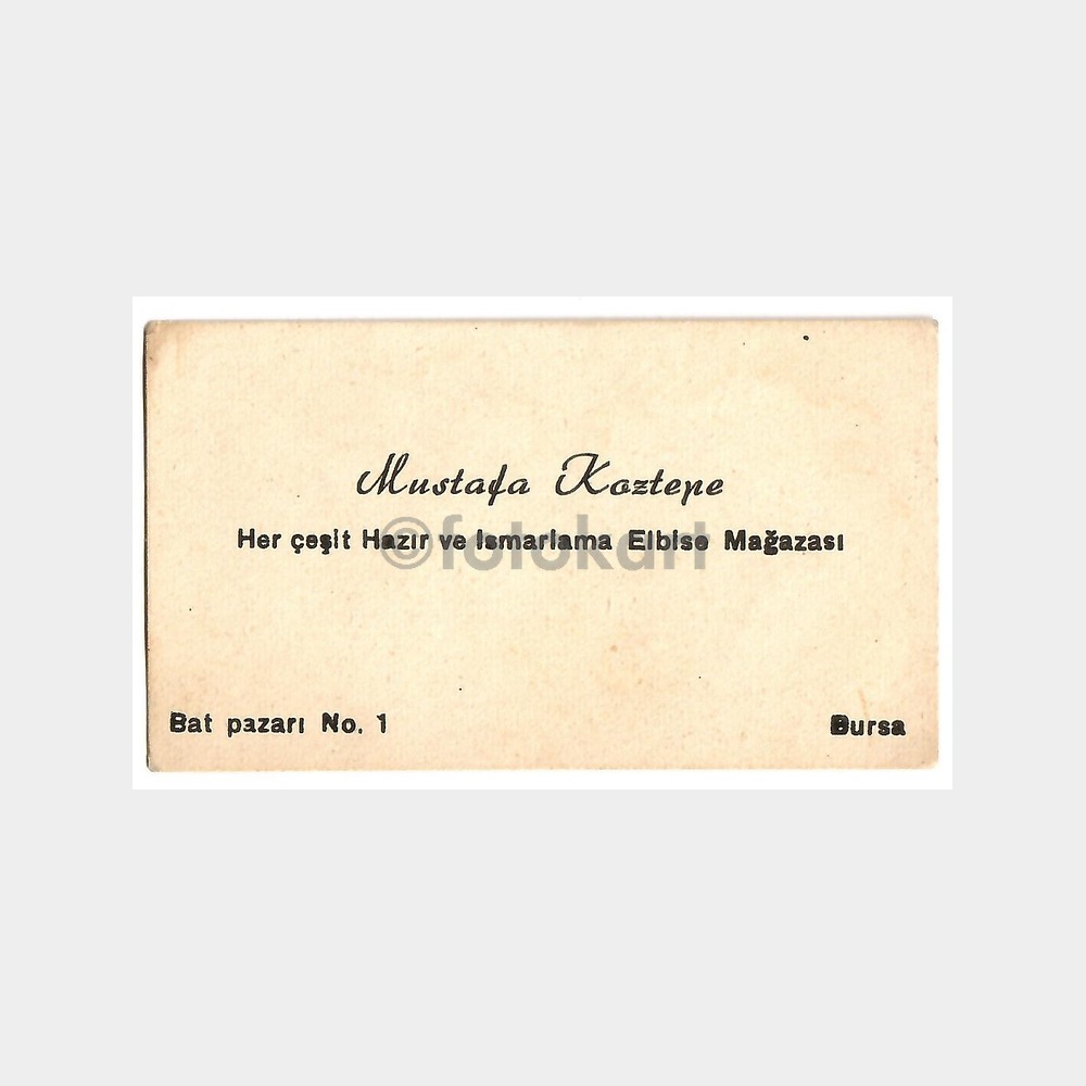 1950 Bursa Bal Pazarı Mağaza Kartviziti