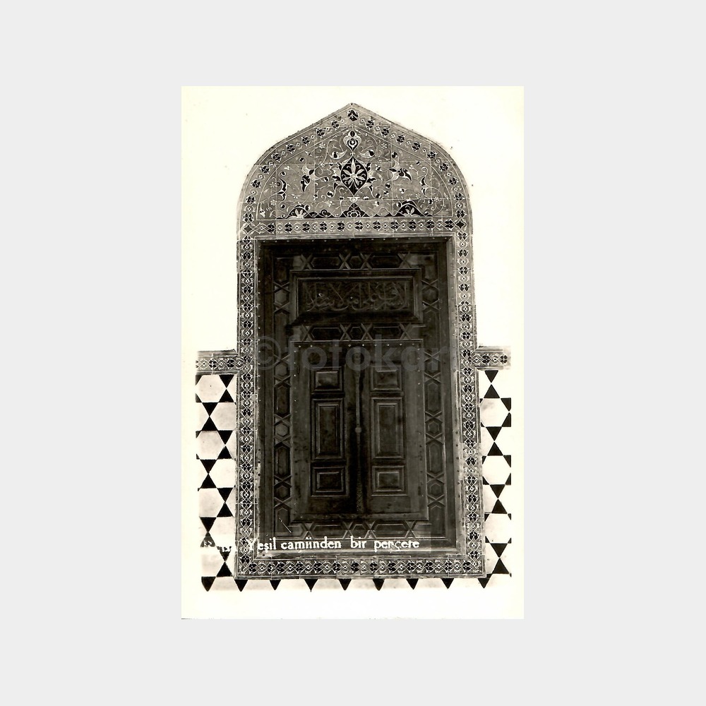 1950 Bursa Yeşil Camii Penceresi Görünüş Kartpostal