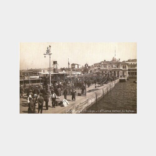 1925 Büyükada İskele Yeni Baskı Reprodüksiyon Kartpostal