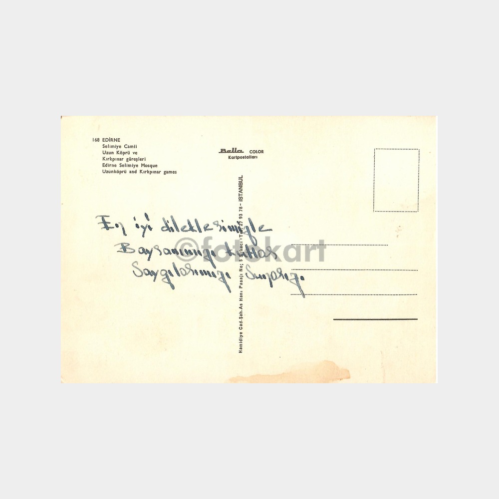 Edirne Kırkpınar Görünüş Kartpostal - Görsel 2