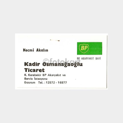 Erzurum BP Akaryakıt Kartvizit