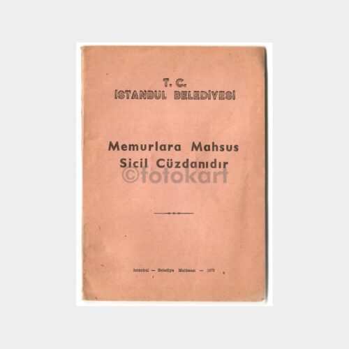 1973 İstanbul Belediyesi Memur Sicil Cüzdanı