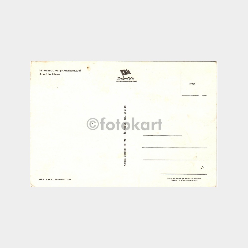İstanbul Göksu Anadoluhisarı Kartpostal - Görsel 2