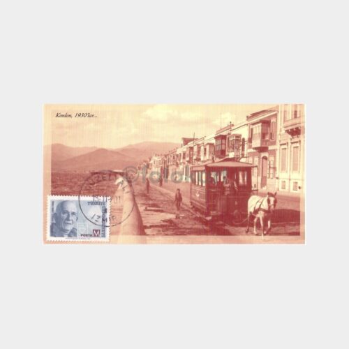 2001 İzmir Tramvay Kart Üstü Damgalı Kartpostal
