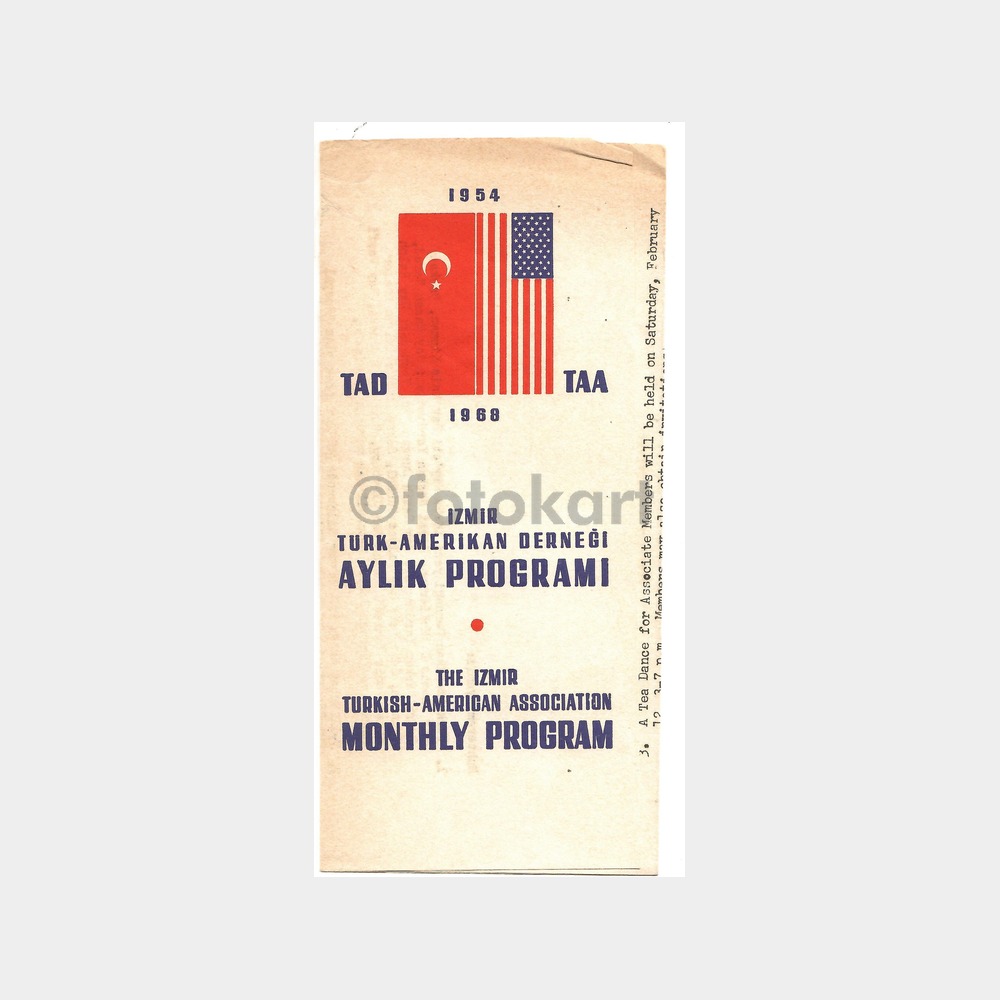 1954 İzmir - Türk Amerikan Derneği Aylık Program