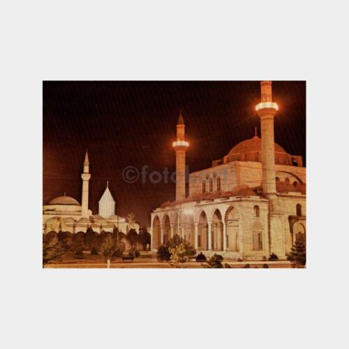 Konya Mevlana Gece Görünüş Kartpostal