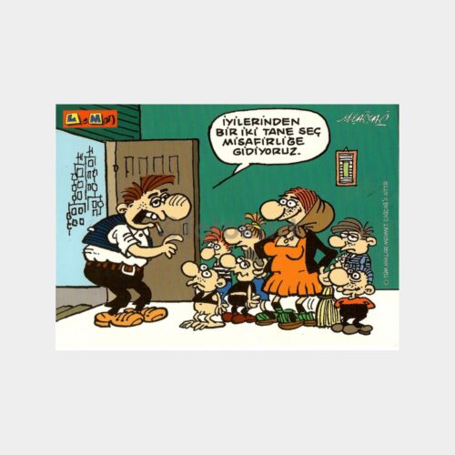 Leman Dergisi Karikatür Konulu Kartpostal