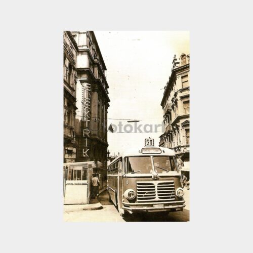 1955 Otobüs Tünel Yeni Baskı Reprodüksiyon Kartpostal