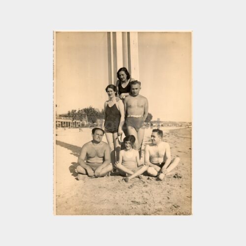 1940 Plajda Aile Görünüş Fotoğraf