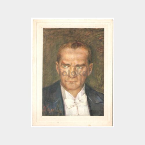 Ressam İbrahim Çallı Atatürk Portre Tebrik Kart