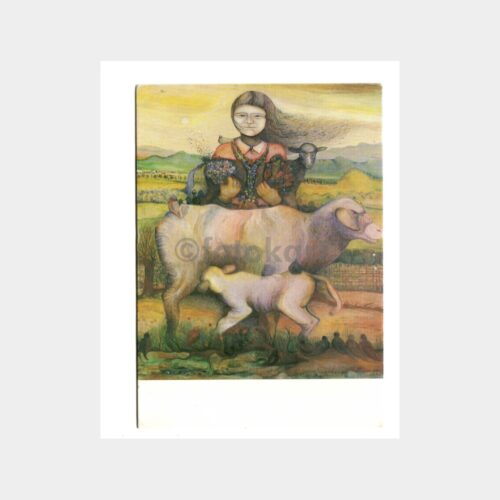 Ressam Sefer Öztürk - Kuzular Konulu Tebrik Kart