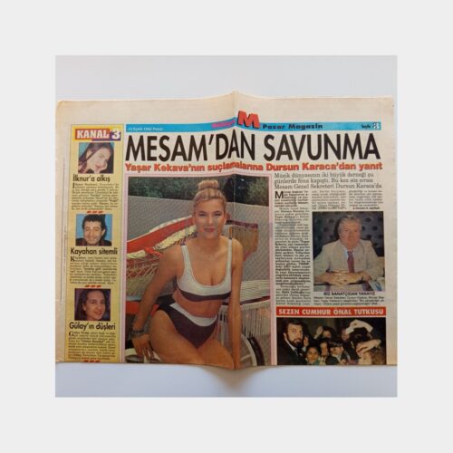 1992 Şebnem Dönmez - Gazete Küpürü