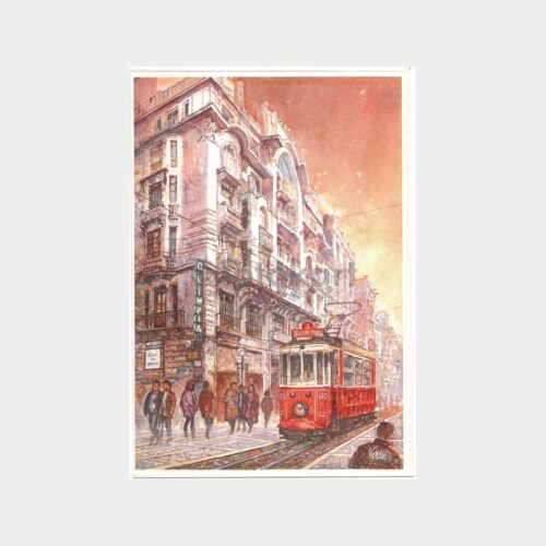 Tramvay Konulu Tablo Kartpostal