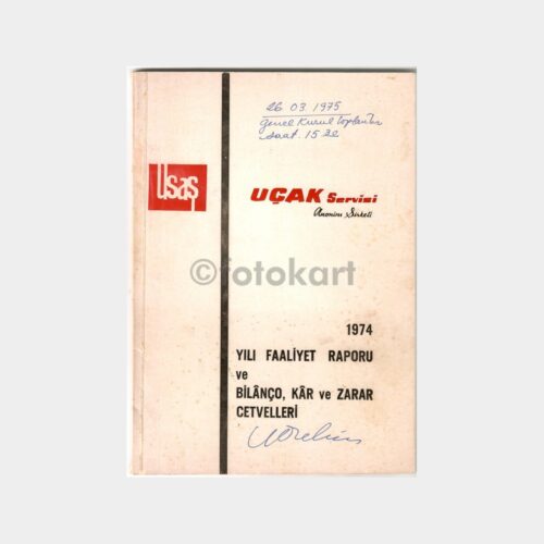 1974 Usaş Uçak Servisi A.Ş. Faaliyet Raporu