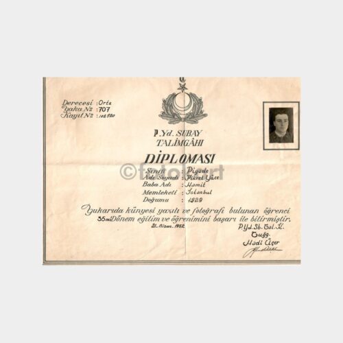 1952 Yedek Subay Piyade Diploması